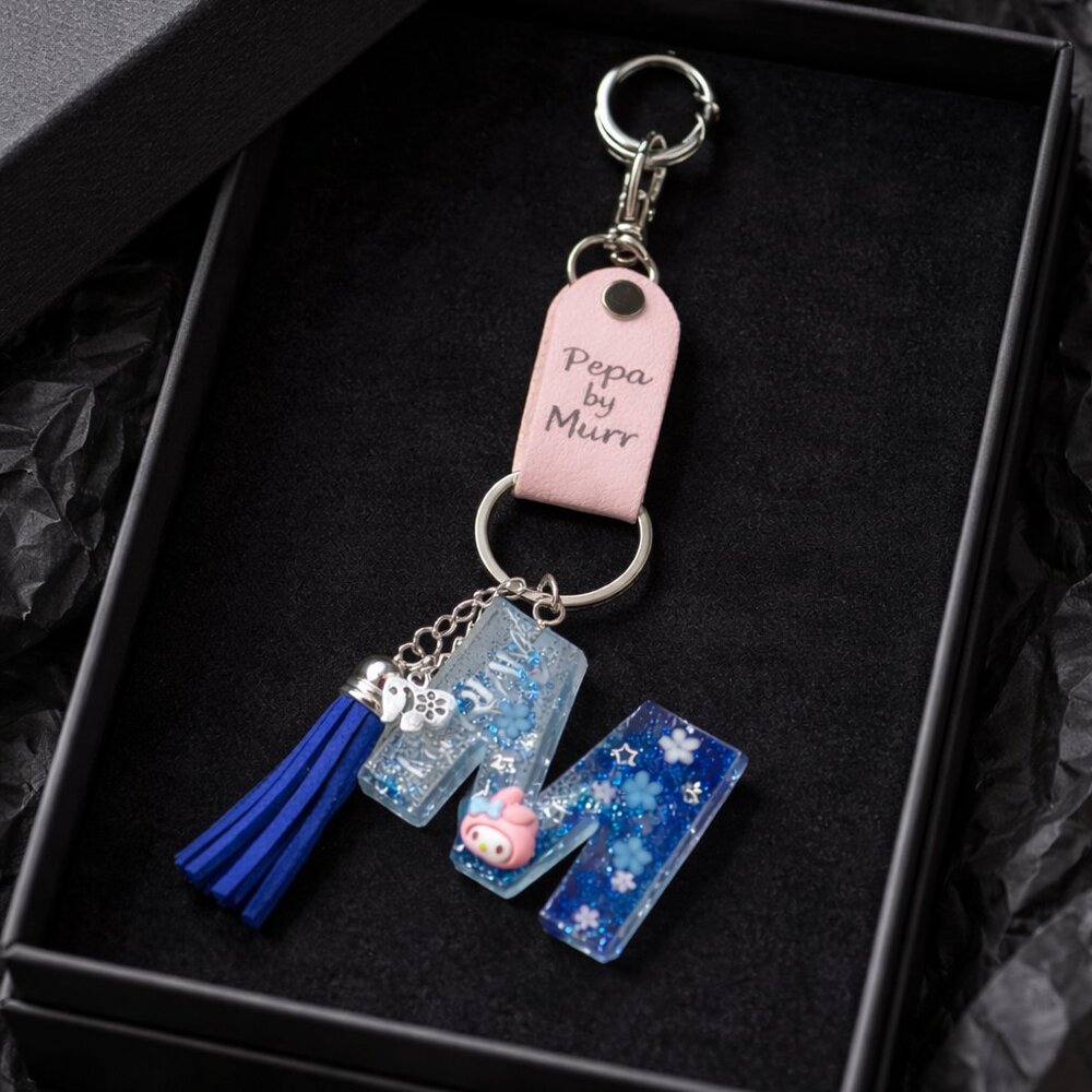 Custom Glitter Initial or Number Keychain – Multi… - image 5